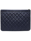 Women s A84406 Navy Cavier Skin Boy Gold New Medium Clutch - CHANEL - BALAAN 3