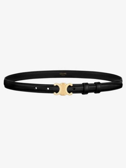 Triomphe Small Taurillon Leather Belt Black - CELINE - BALAAN 2