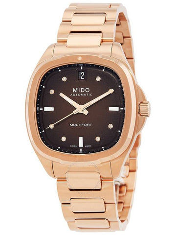 Mido Multifort TV Automatic Diamond Brown Dial Ladies Watch M0493073329600 - MIDO - BALAAN 1