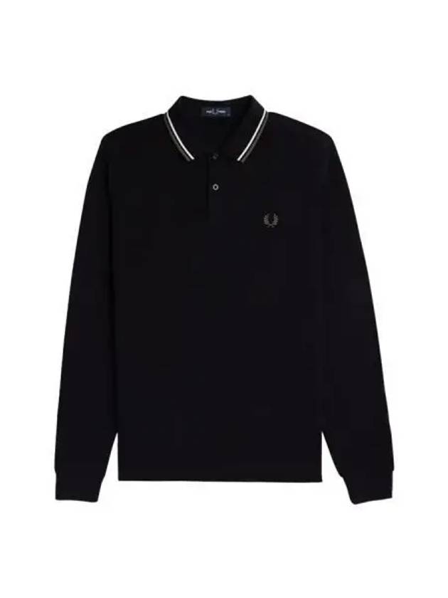 Fred Perry Twin Tip Long Sleeve T Shirt Black - FRED PERRY - BALAAN 1