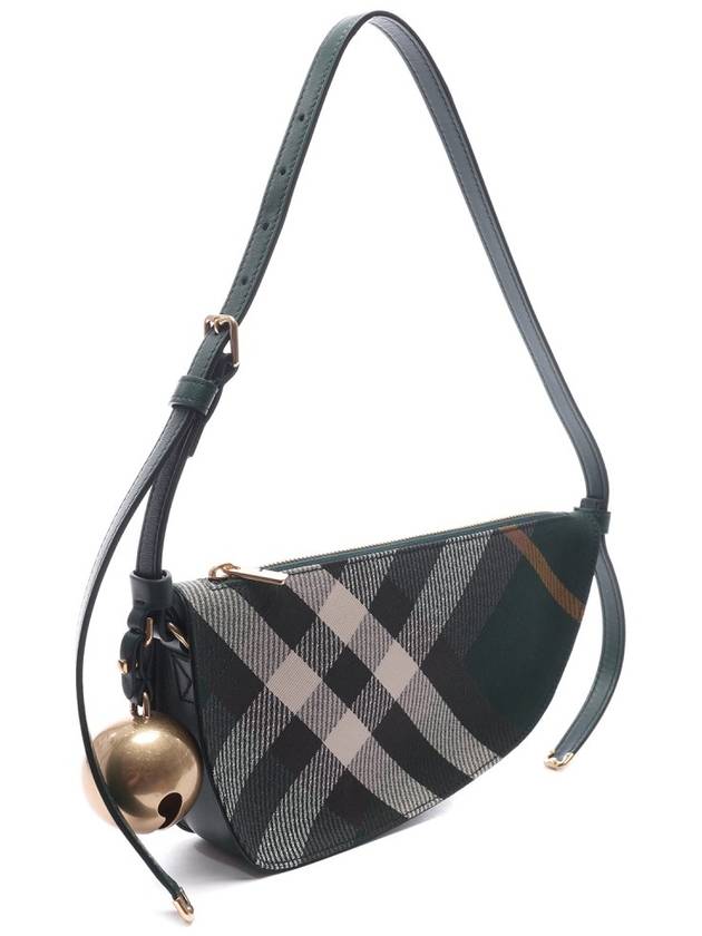 Mini Shield Checked Shoulder Bag Green - BURBERRY - BALAAN 4