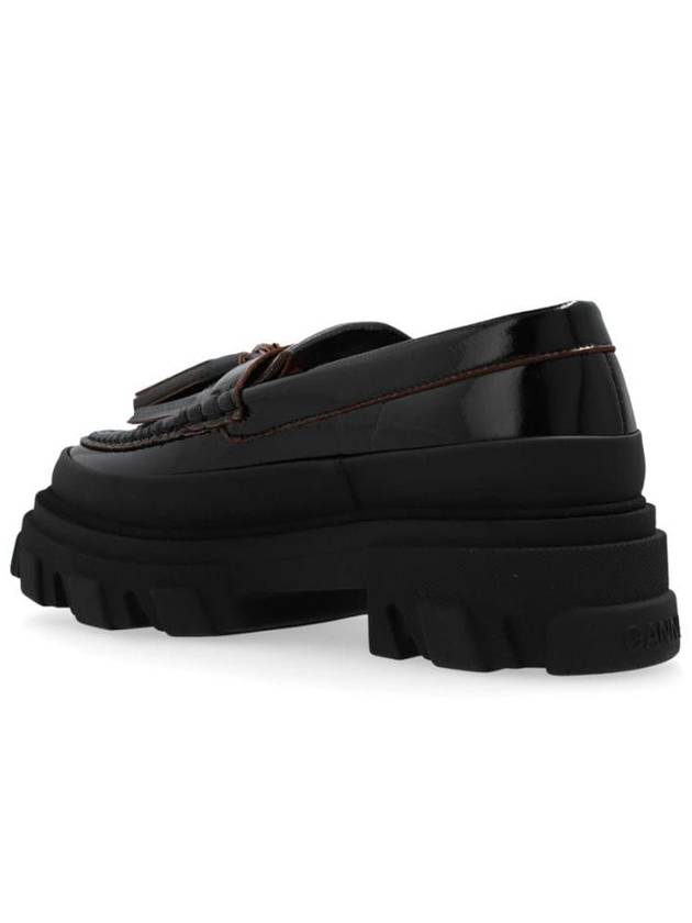 Tassel Detail Loafers Black - GANNI - BALAAN 3