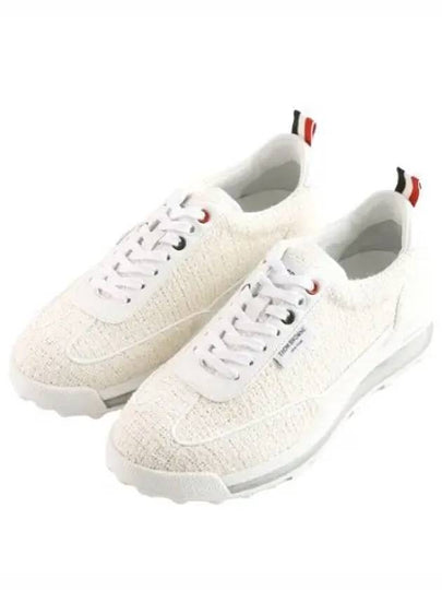 Tech Runner Tweed Lace-Up Low Top Sneakers White - THOM BROWNE - BALAAN 2