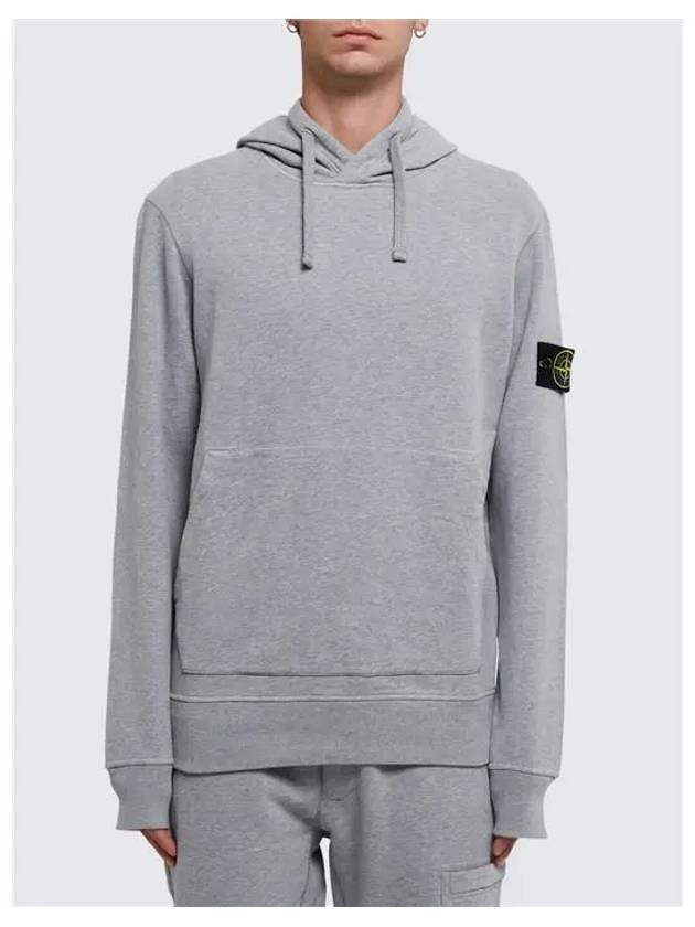 Wappen Patch Cotton Fleece Hoodie Grey - STONE ISLAND - BALAAN 3