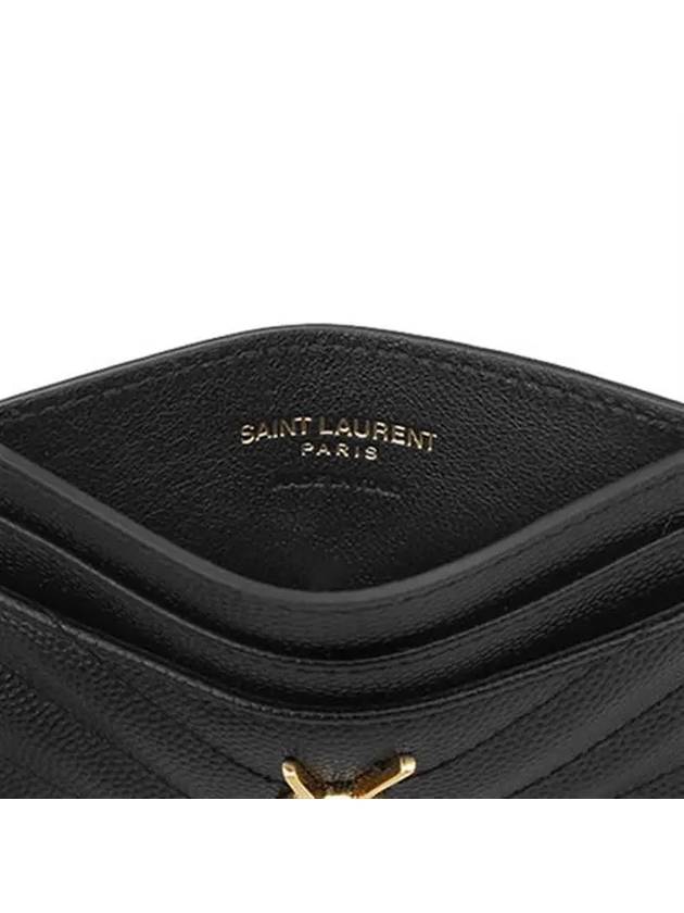 Gold Hardware Matelasse Caviar Leather Card Wallet Black - SAINT LAURENT - BALAAN 5