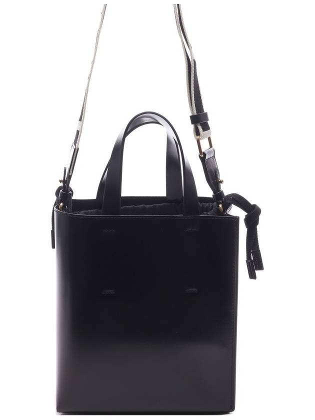 Museo Mini Leather Tote Bag Black - MARNI - BALAAN 5