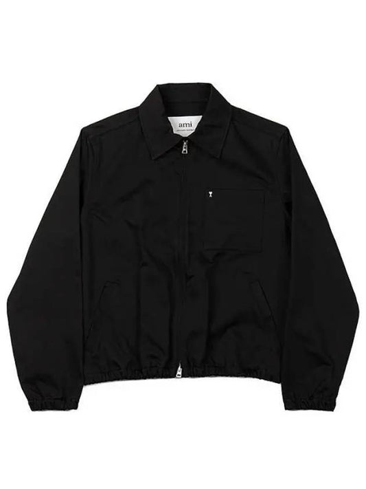 Heart Logo Zip-up Jacket Black - AMI - BALAAN 2