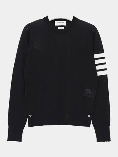 4-Bar Merino Jumper Wool Knit Top Navy - THOM BROWNE - BALAAN 2