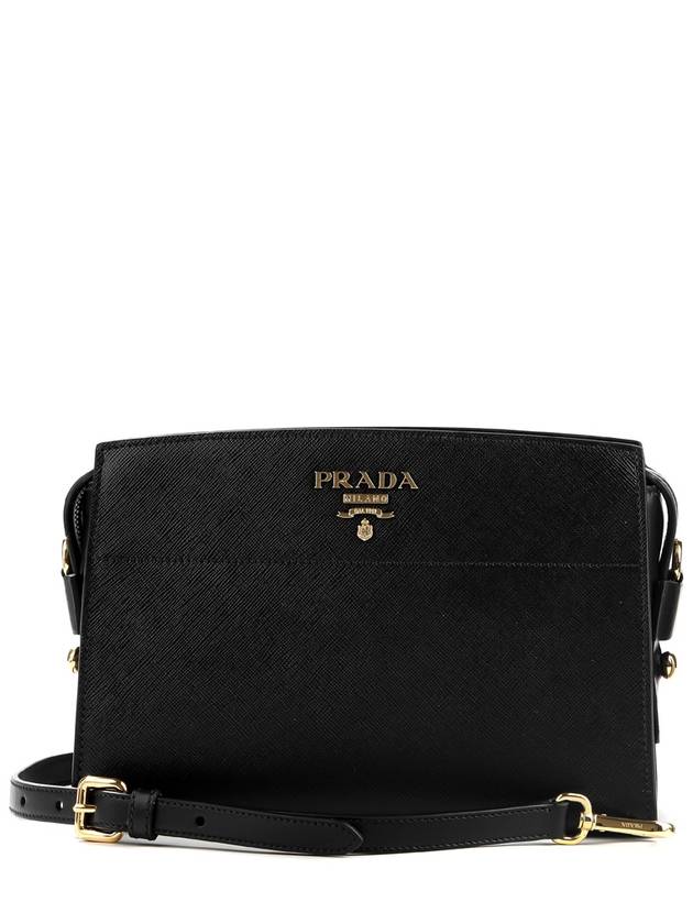 Saffiano Soft Leather Square Cross Bag Black - PRADA - BALAAN 2