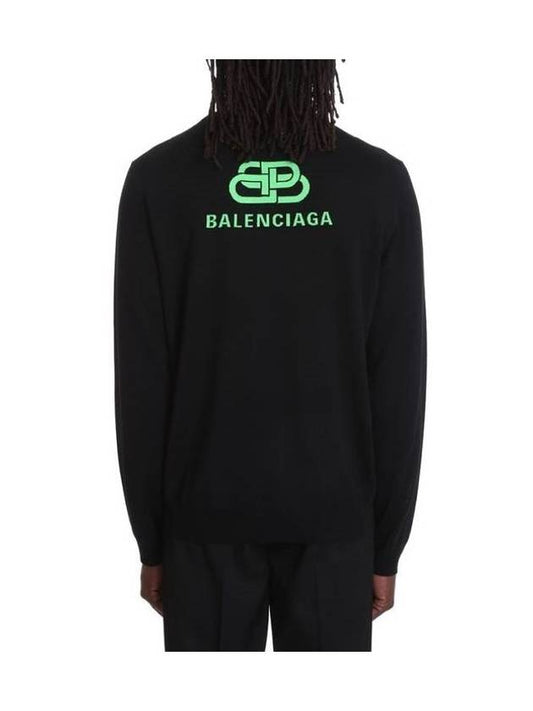 Back BB Logo Knit Top Black Green - BALENCIAGA - BALAAN 1