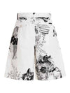 Printed Wide Leg Shorts White - COMME DES GARCONS - BALAAN 3