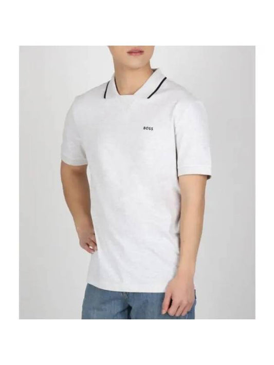 Logo Print Cotton Polo Shirt Grey - HUGO BOSS - BALAAN 1