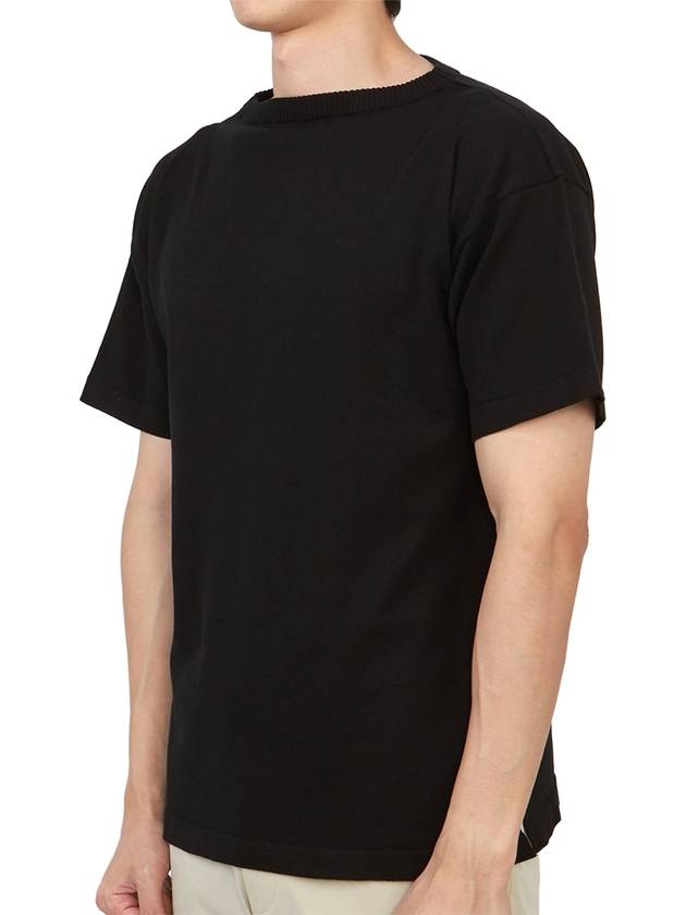 Boatman Organic Cotton Short Sleeve Knit Top Black - ANDERSEN-ANDERSEN - BALAAN 3