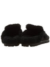 Women's Triangle Logo Shearling Lining Slippers Black - PRADA - BALAAN 5