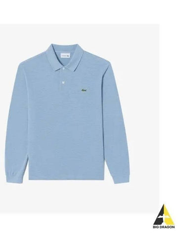 Men s French Regular Fit Long Sleeve Basic Polo Sky Blue - LACOSTE - BALAAN 1