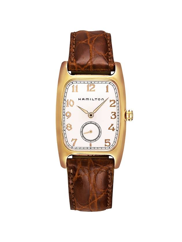 American Classic Bolton Quartz Calf Leather Watch Brown - HAMILTON - BALAAN 1