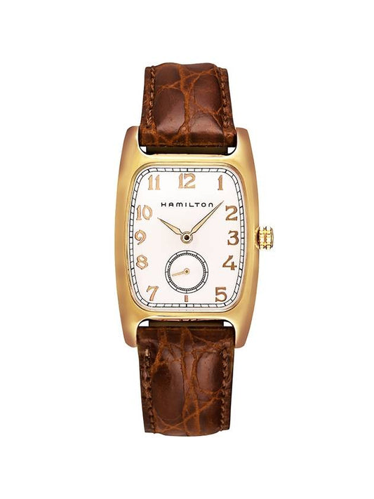 American Classic Bolton Quartz Calf Leather Watch Brown - HAMILTON - BALAAN 1