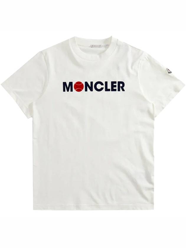 8C00008 829HP 034 Front Logo Short Sleeve TShirt Ivory Men's TShirt TTA - MONCLER - BALAAN 1