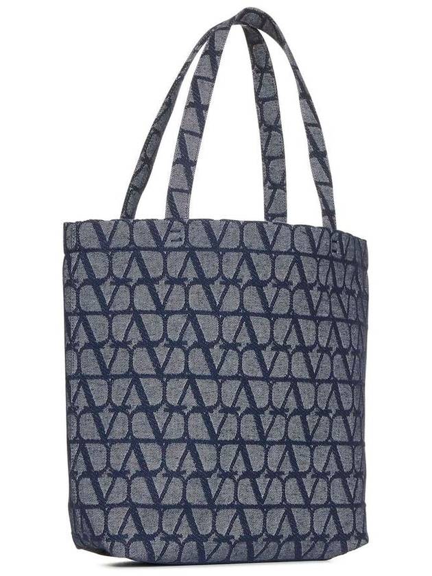 Men's Denim Toilet Iconographe Tote Bag Navy - VALENTINO - BALAAN 9