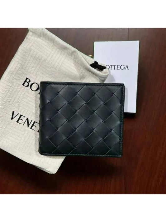 Intrecciato Leather Half Wallet Black - BOTTEGA VENETA - BALAAN 2