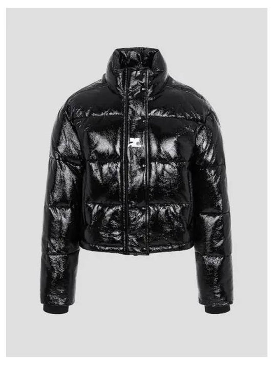 Women s Vinyl Puffer Spring Fall Jacket Black Domestic Product GM0023101882576 - COURREGES - BALAAN 1