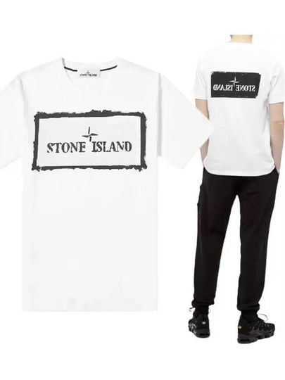 Stencil One Logo Short Sleeve T-Shirt White - STONE ISLAND - BALAAN 2