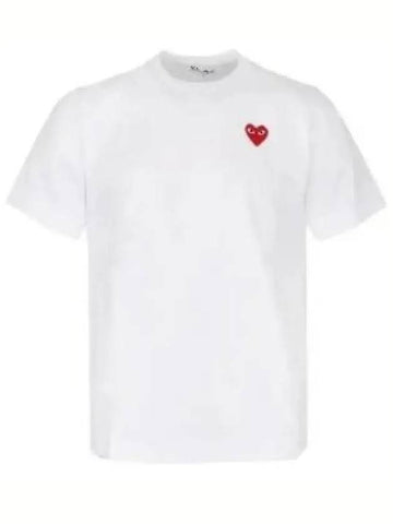 AX T108 2 White Red Wappen Short Sleeve T Shirt 1339840 - COMME DES GARCONS - BALAAN 1