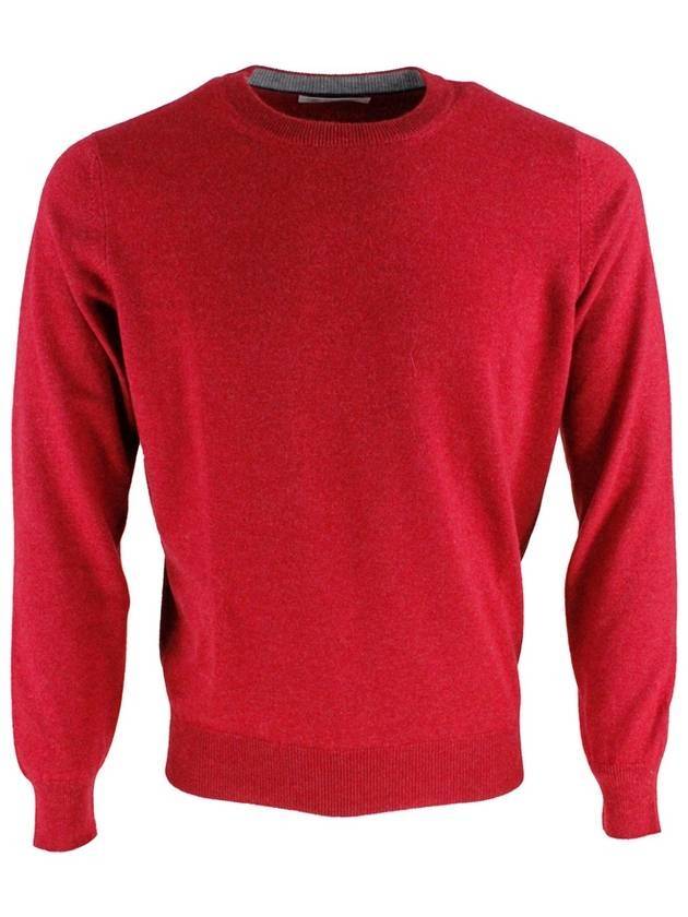 Cashmere Crew Neck Knit Top Red - BRUNELLO CUCINELLI - BALAAN 1