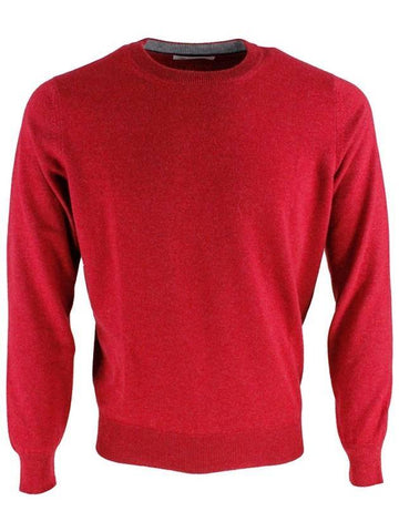 Cashmere Crew Neck Knit Top Red - BRUNELLO CUCINELLI - BALAAN 1