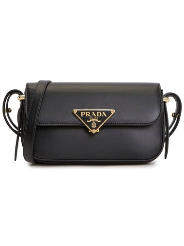 Leather Shoulder Bag Black - PRADA - BALAAN 1