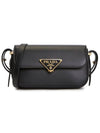 Leather Shoulder Bag Black - PRADA - BALAAN 1