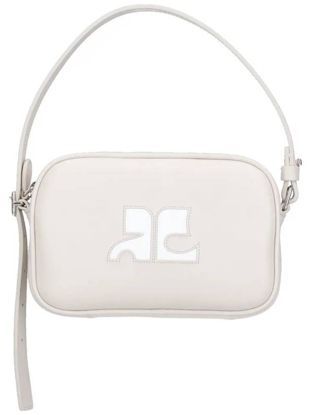 Camera Slim Leather Shoulder Bag Mastic Grey - COURREGES - BALAAN 3