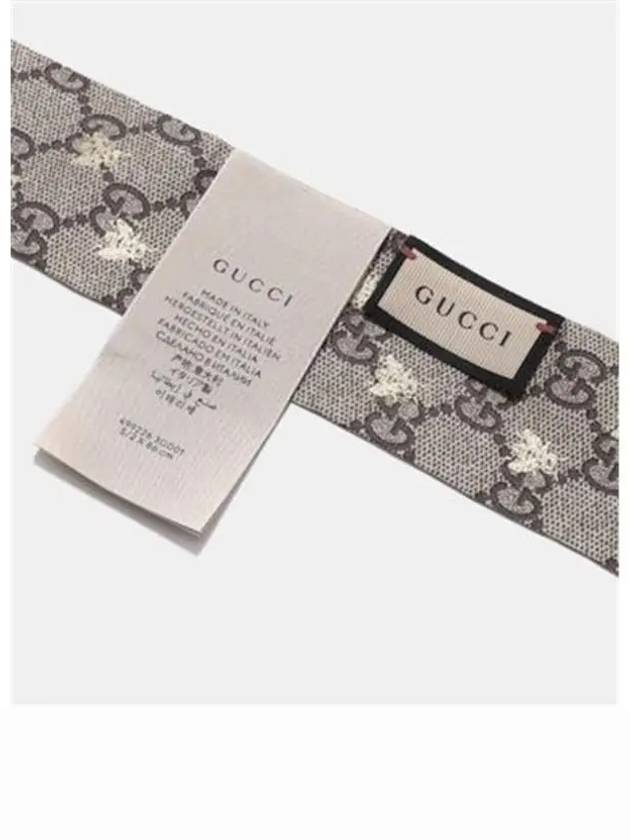 GG Bee Motif Silk Neck Bow Scarf Beige Pink - GUCCI - BALAAN 5