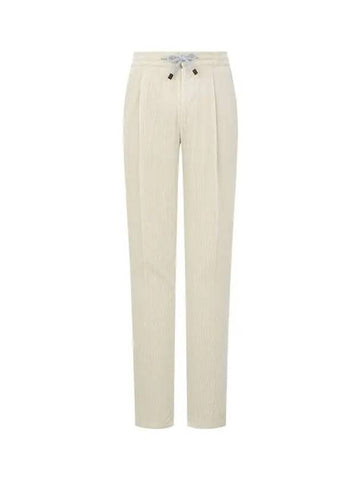 Men s drawstring corduroy pants light beige 271812 - BRUNELLO CUCINELLI - BALAAN 1