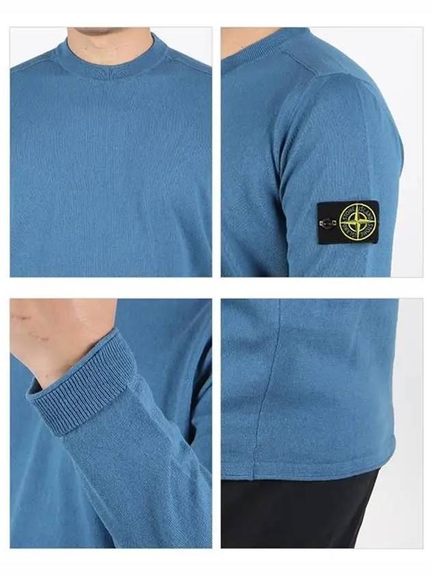 Wappen Patch Crew Neck Knit Top Powder Blue - STONE ISLAND - BALAAN 4