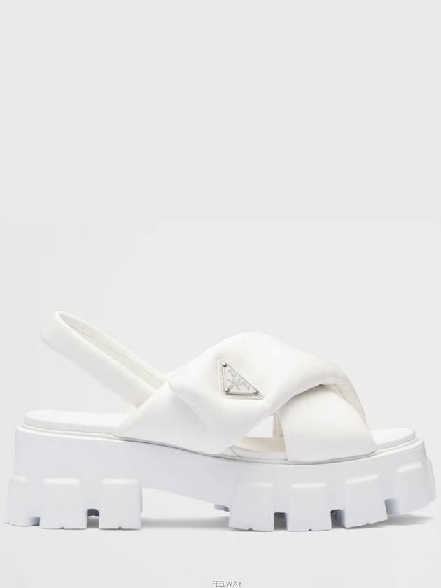 Monolith Padded Nappa Leather Sandals White - PRADA - BALAAN 5