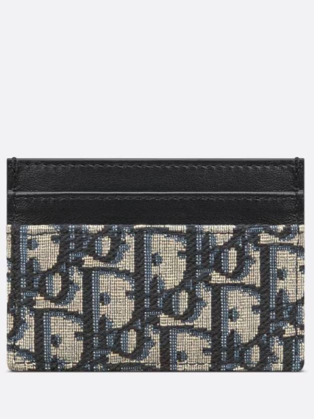 30 Montaine 5 Slot Oblique Jacquard Card Wallet Blue - DIOR - BALAAN 5