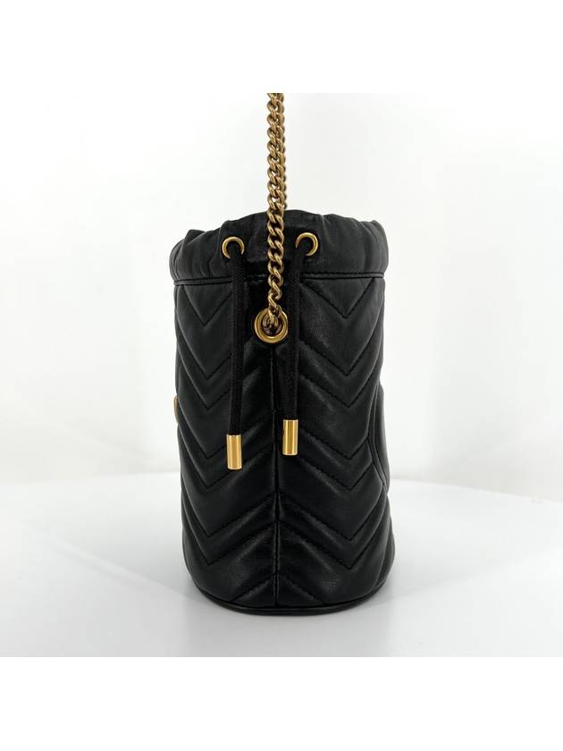 Matelasse GG Marmont bucket bag cross black - GUCCI - BALAAN 7