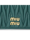 Matelasse Nappa Leather Card Wallet Lagoon Blue - MIU MIU - BALAAN 6