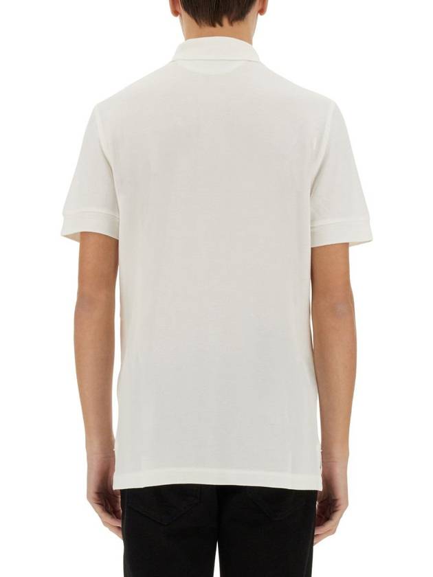 Cotton Short Sleeve Polo Shirt White - TOM FORD - BALAAN 4