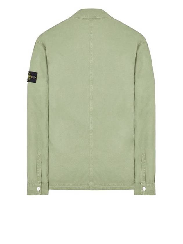 Cupro Cotton Twill Over Long Sleeve Overshirt Jacket Sage Green - STONE ISLAND - BALAAN 3