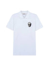 Men's Skull Patch Short Sleeve Polo Shirt White - ALEXANDER MCQUEEN - BALAAN 1