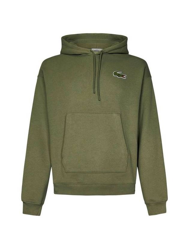 Loose Fit Hoodie Khaki - LACOSTE - BALAAN 1