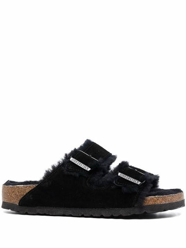 Birkenstock Arizona Shearling Suede Leather Sandals (Drope S) Shoes - BIRKENSTOCK - BALAAN 1