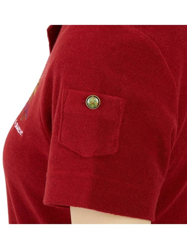 Women's Golf Montrose Short Sleeve PK Shirt Red - HORN GARMENT - BALAAN 10