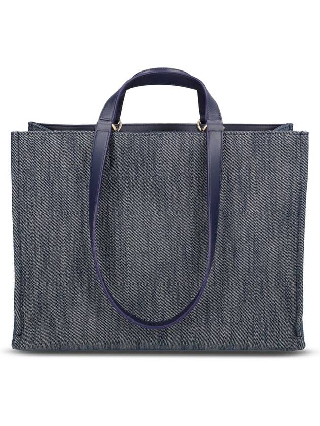 Logo Denim Medium Tote Bag Dark Blue - SALVATORE FERRAGAMO - BALAAN 3