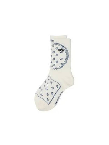 KODAK Apparel paisley crew socks white - KODO - BALAAN 1