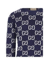 GG Wool Jacquard Knit Top Blue - GUCCI - BALAAN 6