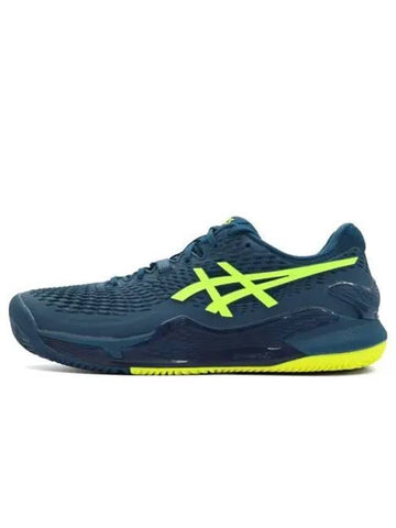 23 Gel Resolution 9 Clay Tennis Low Top Sneakers Yellow Marco Blue - ASICS - BALAAN 1