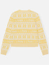 Intarsia Logo Wool V-Neck Cardigan Yellow - GANNI - BALAAN 3